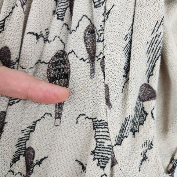 Leifnotes Dress Womens Small Tan Up Away Hot Air Balloon A Line Anthropologie - Picture 5 of 14